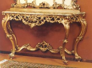 560 CONSOLLE, Consolle in stile barocco con piano in marmo