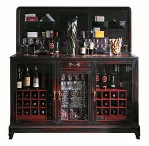 Vivienne BR.0005, Mobile wine bar con due climatizzatori, vano centrale per bicchieri, piano in metallo