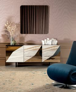 Credenza sospesa di design con vetrina Box 18-4