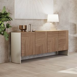 AXTRA AXTRACR4P / credenza, Credenza a 4 ante, in legno naturale, con fianchi laccati