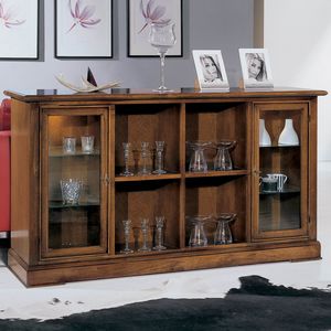 Berna BERNA2117, Credenza 2 porte vetro 4 vani