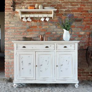 Casa Shabby Chic SHABBY1210, Credenza 3 ante, stile shabby chic, con piedi torniti