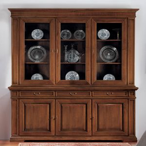 Home set Home NOTGIO204, Credenza classica con vetrina in legno