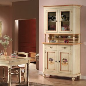 Il Mobile Classico - Infinito LV1307-A, Credenza e vetrina laccata e decorata