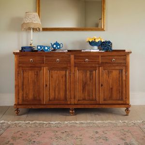 Il Mobile Classico - Infinito LV1620-A, Credenza classica in legno con 4 ante e 4 cassetti