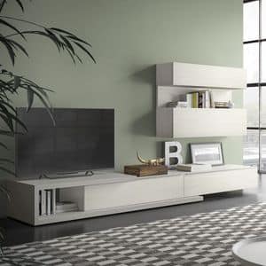 Spazio S309, Parete attrezzata per tv, con sistema hi-fi