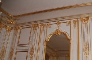 Boiserie Luigi XIV, Boiserie luigi XIV, con intagli a foglia oro
