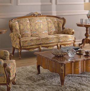 Chippendale divano 3 posti, Divano stile classico, con intagli decorativi