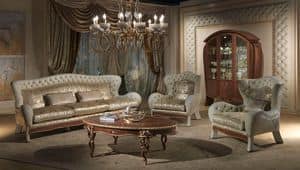 DI23 Vanity divano, Divano con 3 posti, in stile classico di lusso