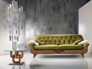 DI13 Cherubino divano, Divano classico, schienale capitonn, per salotti moderni