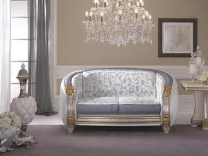 Liberty divano, Divano classico di alta qualit, con preziosi tessuti personalizzabili, per salotti e sale attesa