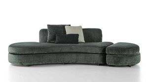 DI58 04 - PO90 Contour divano e pouf, Divano con pouf, dalla forma morbida