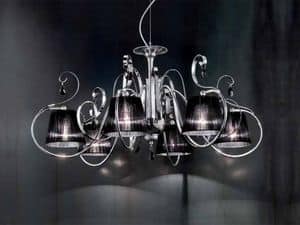 Romantica lampadario, Lampadario con diffusori in organza, in stile classico