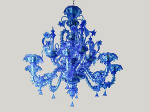 XBLUE, Lampadario in vetro soffiato blu intenso