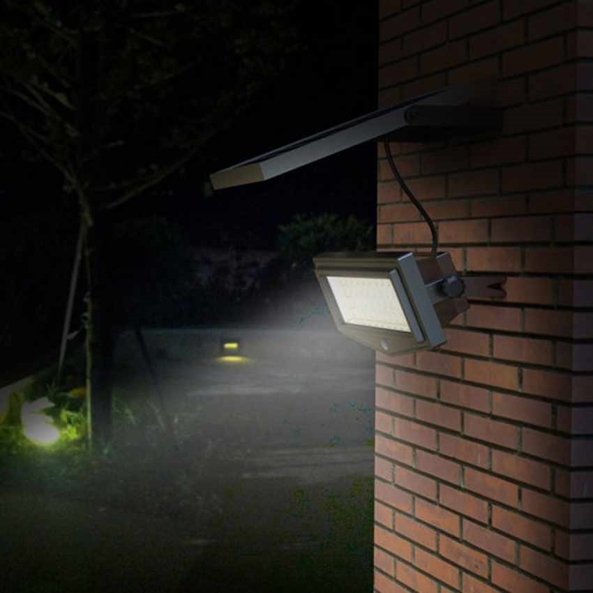 Faretto led da esterno con pannello solare sensore movimento lampioncino  lampada a muro luce fredda calda naturale con telecoman