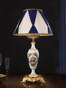 Art. 802/LT, Lampada da tavolo in porcellana decorata a mano