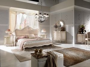 Chippendale letto laccato, Elegante letto intagliato