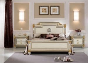 Liberty letto, Letto classico di lusso, con decorazioni artigianali, materiali di alta qualit