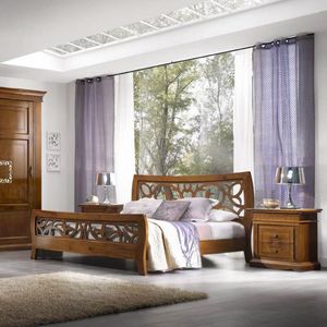 Anthologia VANITY225, Letto a due piazze in legno traforato