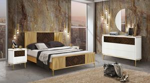 Art. E130 Millerighe letto, Letto con elegante decoro millerighe