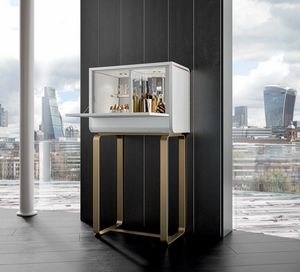 Fuoriserie Art. E50, Mobile bar laccato, con interni a specchio