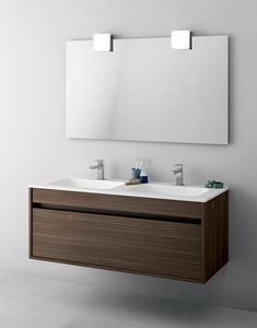 Duetto comp.13, Mobile bagno salvaspazio con doppio lavabo