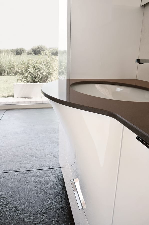 Mobile bagno con doppio lavabo e cassettone estraibile