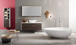 Kami comp.02, Mobile bagno modulare con lavabo da appoggio