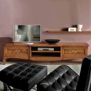 Corinto CORINH014, Porta tv con intarsio classico in legno