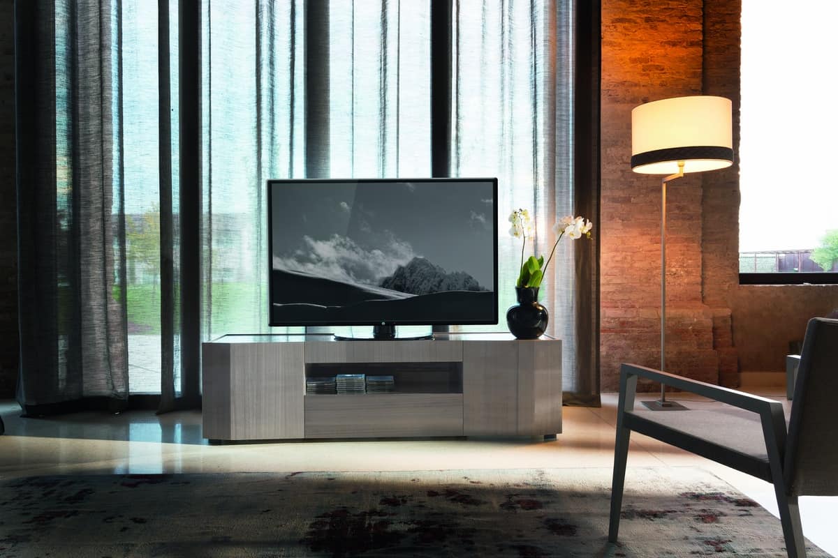 Porta Tv di design girevole con cassetti Bit