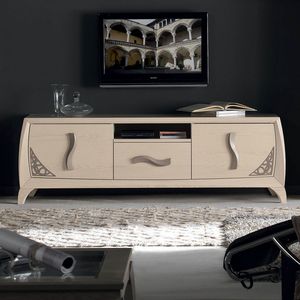 Luna Glamour LUNA5053, Base porta TV con 3 cassetti con trafori e 1 vano