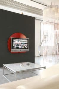 xl95 wall, Supporto per tv in cristallo temperato colorato