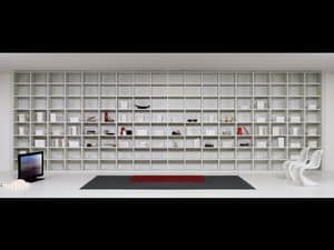 Giorno Biblioteca 04, Arredo modulare per salotto, moduli di varie forme