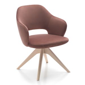 Vivian armchair, Poltroncina disponibile con diverse basi in legno