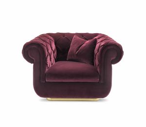 Opera Armchair, Poltrona capitonn dalle forme arrotondate