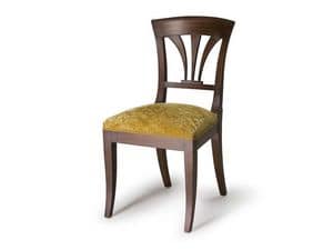 Art.133 sedia, Sedia con schienale in legno, stile classico