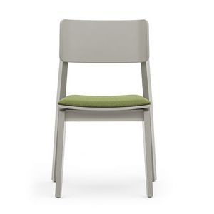 Offset 02812, Versatile sedia in legno con seduta imbottita