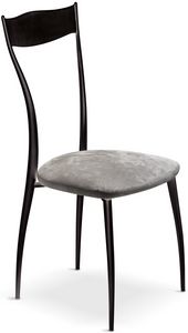 Vilma New sedia, Sedia in metallo con seduta imbottita
