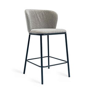 Art. 509 Frida Stool, Sgabello in metallo dalle linee essenziali, con tessuto antimacchia