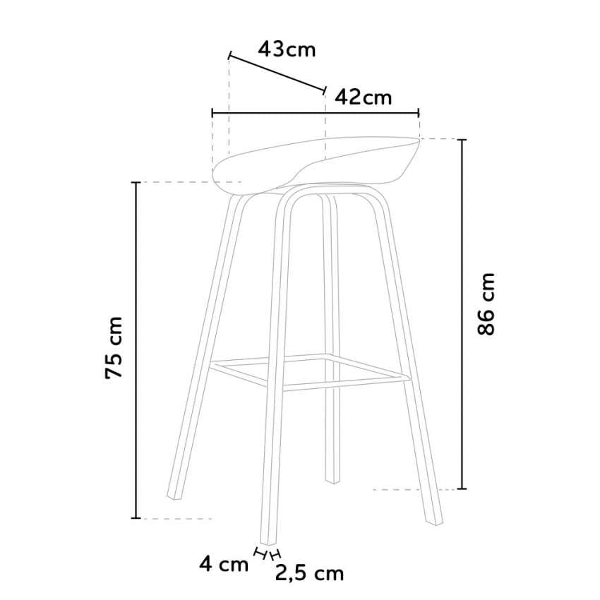 Sgabello alto per Bar e Cucina Effetto Legno Towerwood