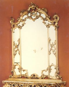 560 specchiera, Specchio in stile barocco, con cornice intagliata a mano