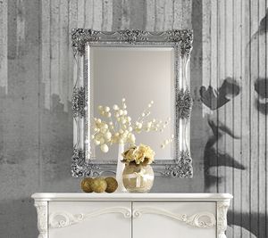 Puccini Art. 7620, Specchio da parete con cornice foglia argento
