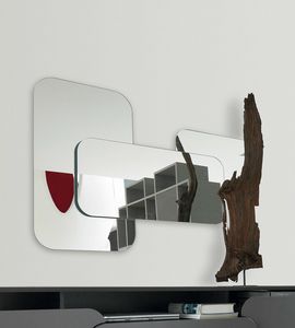 DOMINO, Specchio a parete con illuminazione a LED