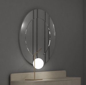 Essential Art. C22406, Specchio ovale con cornice in legno