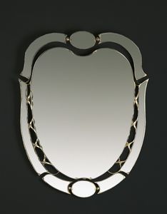 HF2007MI, Specchiera ovale con finiture oro