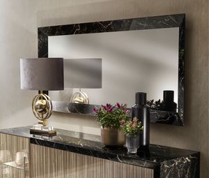 Trio Lighting Sissi specchio da parete con cornice decorata nera