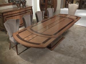 TA62k Charme tavolo, Tavolo allungabile in legno intarsiato, per ristoranti
