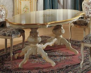 Brianza tavolo sagomato, Tavolo classico, con dipinto decorativo