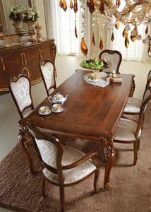 Donatello tavolo, Prezioso tavolo in legno, decori applicati a mano da maestri artigiani, per la sala da pranzo