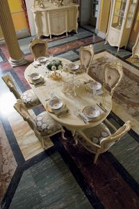Opera tavolo ovale, Tavolo da pranzo ovale, in stile classico